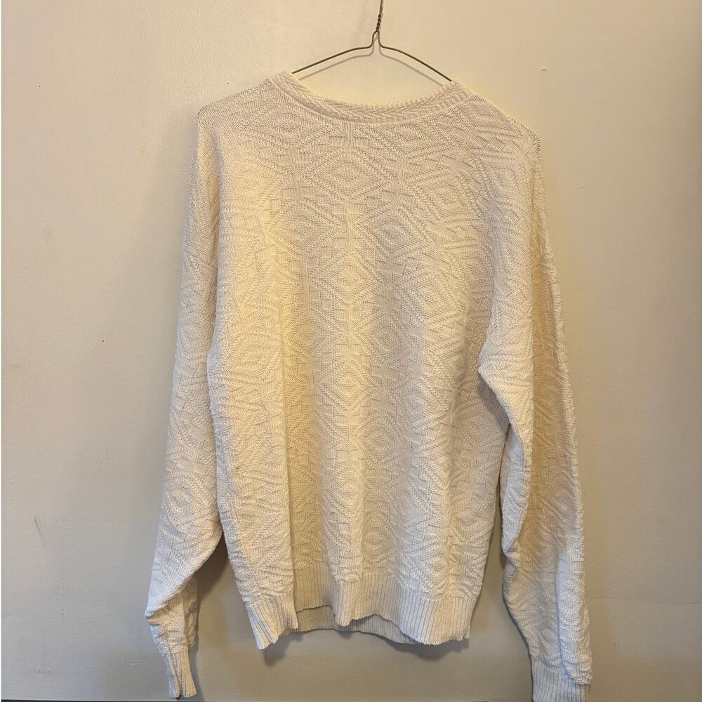 100% Cotton diamond knit sweater, Size L